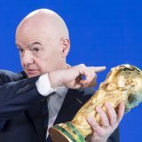 La délégation de la fédération iranienne de football ne se déplacera pas pour la cérémonie du tirage au sort le 5 décembre à Washington faute de visas pour certains de ses membres. KEYSTONE/EPA/CLAUDIO THOMA