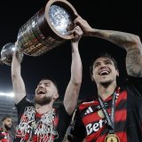La joie des joueurs de Flamengo, qui a remporté sa 4e Copa Libertadores KEYSTONE/EPA/Jose Jacome