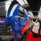 Le premier "Nightjet" de nouvelle génération a été baptisé "City of Zurich". KEYSTONE/MICHAEL BUHOLZER