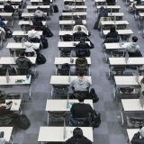 Le trafic aérien est interrompu pendant 35 minutes, le temps de l'examen de compréhension orale d'anglais du Suneung, pour éviter tout bruit intempestif (archives). KEYSTONE/EPA/YONHAP