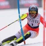 Wendy Holdener vise un 39e podium en slalom à Courchevel KEYSTONE/AP/Robert F. Bukaty