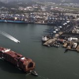 Le canal du Panama a rapporté un montant record de taxes au pays. KEYSTONE/AP/MATIAS DELACROIX