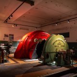 La turbine existante qui se trouve dans l'exposition permanente "L'eau de lumière".
