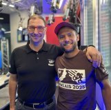 Cédric Jayet (à gauche), responsable de l'organisation des épreuves de pumptrack, en compagnie de Thomas Leparmentier, représentant de RDDM