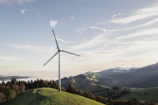 Pour le comité d'initiative, les éoliennes menacent la qualité de vie et le bien-être offert par l’environnement du lieu d’habitation. Elles menacent également la biodiversité (archives). KEYSTONE/CHRISTIAN BEUTLER