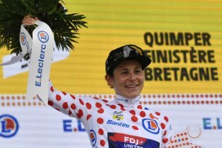 Elise Chabbey porte toujours le maillot à pois KEYSTONE/AP/Mathieu Pattier