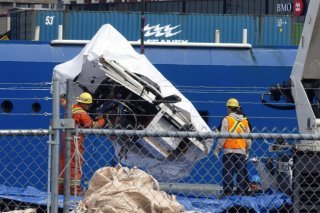Des débris du Titan remontés à la surface peu après l'accident qui a fait cinq victimes (Archives). KEYSTONE/AP The Canadian Press/PAUL DALY