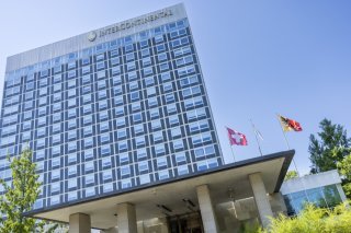 Les parlementaires suisses et américains se sont rencontrés à l'hôtel Intercontinental, où la sécurité a été renforcée. KEYSTONE/SALVATORE DI NOLFI