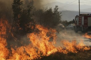 Le Monténégro tente de gérer des incendies rendus incontrôlables en raison d'un vent persistant. KEYSTONE/AP/Risto Bozovic