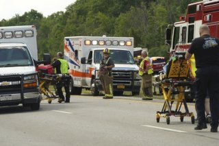 L'accidend de car dans l'Etat de New York a apparemment fait des morts et plusieurs blessés graves. KEYSTONE/AP/Libby March