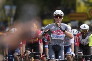 Jasper Philipsen le plus rapide à Saragosse KEYSTONE/AP/MOSA'AB ELSHAMY