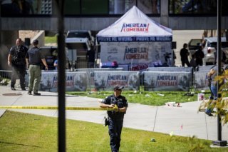 Charlie Kirk a été tué alors qu'il participait à un débat public. KEYSTONE/AP/Tess Crowley