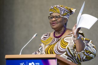 La directrice générale de l'Organisation mondiale du commerce (OMC) Ngozi Okonjo-Iweala affirme que l'institution veut contribuer aux efforts pour que l'intelligence artificielle (IA) fonctionne pour tous. KEYSTONE/MARTIAL TREZZINI