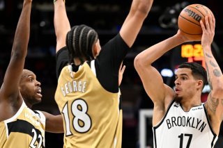 Kyshawn George (18) et les Wizards ont subi face aux Nets leur 12e défaite en 13 matches KEYSTONE/AP/John McDonnell