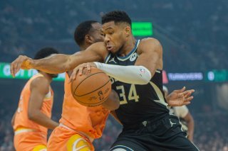 Giannis Antetokounmpo n'a pas fini le match contre Cleveland KEYSTONE/AP/Phil Long