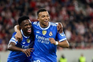 Kylian Mbappé a été irrésistible face à l'Olympiacos KEYSTONE/EPA/GEORGIA PANAGOPOULOU