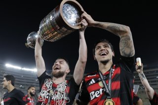 La joie des joueurs de Flamengo, qui a remporté sa 4e Copa Libertadores KEYSTONE/EPA/Jose Jacome