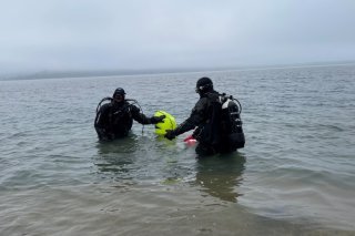 Des dizaines de plongeurs ont pénétré samedi dans le lac de Thoune à la recherche de déchets. KEYSTONE/THERESE HÄNNI