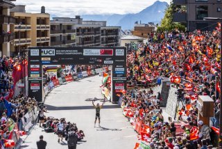 Alan Hatherly, vainqueur de la dernière épreuve des Mondiaux de VTT Valais 2025
