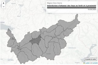 La carte du Valais s'est teintée de noir ce mardi 19 août