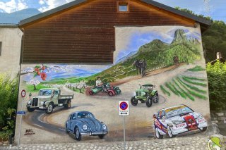 La Fresque « Saxon en marche » montre l'évolution de la mobilité sur la commune (2024)