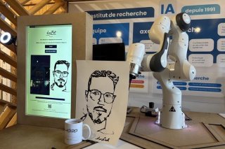 Le portrait de notre journaliste Didier Morard réalisé par le robot drozBot.