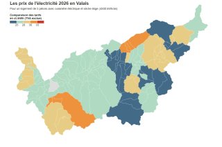 Les prix de l’électricité 2026 en Valais.