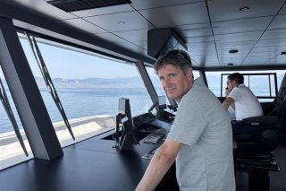 Vincent Pellissier, nouveau directeur de la CGN, sur le bateau Naviexpress.