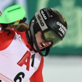 Camille Rast s'est battue pour terminer 4e à Flachau KEYSTONE/AP/Marco Trovati