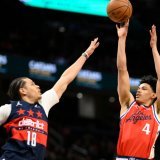 Kyshawn George (18) et les Wizards ont subi la loi des Clippers lundi KEYSTONE/AP/Nick Wass