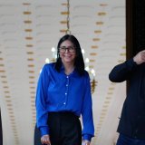 Delcy Rodriguez a été investie cheffe de l'Etat par intérim le 5 janvier, après la capture du président socialiste Nicolás Maduro par les Etats-Unis (archives). KEYSTONE/AP/Ariana Cubillos