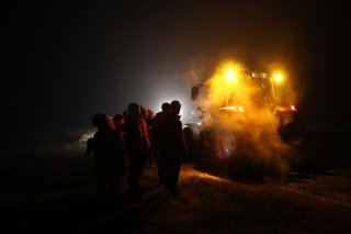 Le Falcon-50 a été découvert à une cinquantaine de kilomètres au sud-est d'Ankara, près de Haymana. KEYSTONE/EPA/NECATI SAVAS
