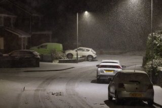 La tempête Goretti a amené de la neige, qui est tombée à Ruthin, dans le Pays de Galles. KEYSTONE/EPA/ADAM VAUGHAN