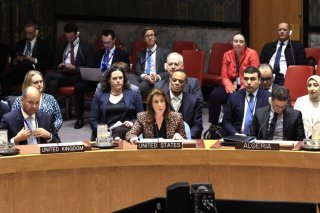 Tammy Bruce, au centre, la représentante des Etats-Unis au Conseil de sécurité de l'ONU (Archives). KEYSTONE/EPA/KENA BETANCUR