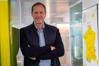 Le directeur du Tour Christian Prudhomme a présenté les premiers contours de l'édition 2027 qui partira d'Ecosse KEYSTONE/EPA/CHRISTOPHE PETIT TESSON
