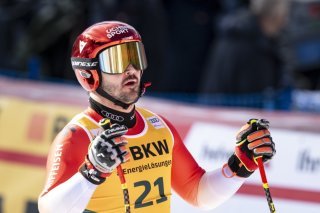 Loïc Meillard peut-il débloquer son compteur à Wengen ? KEYSTONE/EPA/PETER SCHNEIDER