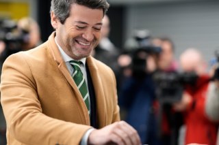 Andre Ventura, le candidat d'extrême droite, serait au 2e tour, selon deux sondages à la sortie des urnes. KEYSTONE/AP/Armando Franca