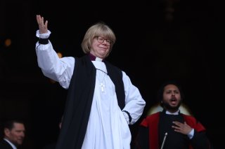 Sarah Mullally a été confirmée mercredi dans son rôle d'archevêque de Canterbury mercredi. KEYSTONE/EPA/NEIL HALL