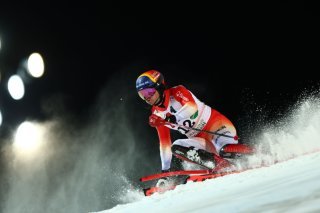 Tanguy Nef a terminé 9e et meilleur Suisse mercredi à Schladming KEYSTONE/EPA/ANNA SZILAGYI