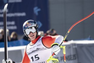 Franjo von Allmen a sorti le grand jeu dimanche KEYSTONE/ALESSANDRO DELLA VALLE