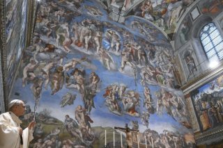 Le "Jugement dernier" a été peint entre1536 et 1541 (archives). KEYSTONE/EPA/VATICAN MEDIA HANDOUT