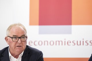 Chaque année, le président d'economiesuisse Christoph Mäder présente les priorités annuelles de la faîtière économique (archives). KEYSTONE/ENNIO LEANZA