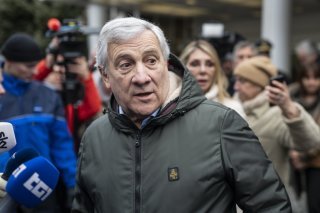 Deputy Prime Minister of Italy and Minister of Foreign Affairs Antonio Tajani speaks to the media about the fire at the