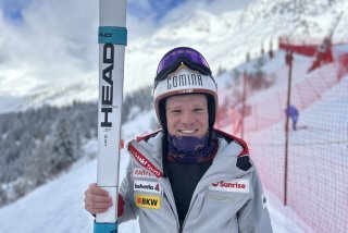 Denis Corthay garde le sourire à l'arrivée même si la piste de Verbier n'est pas forcément sa tasse de thé