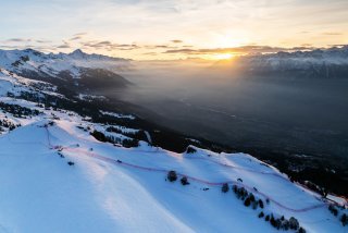 Piste Mont-Lachaux, l'une des pistes qui servira aux épreuves de Coupe du monde 2026 et aux Mondiaux 2027