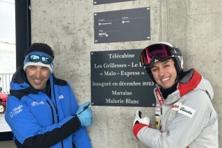 Sébastien Travelletti et Malorie Blanc lors de l'inauguration du jour