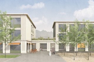 La cour donnant sur l'avenue du Simplon