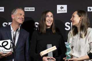 Les trois lauréats de la soirée: Dani Heusser, Sophie Jarvis et Carmen Jaquier (de gauche à droite).