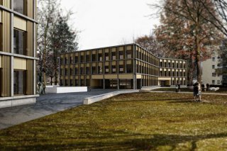 La construction du complexe montheysan, ici en image 3D, s'étalera sur quatre ans et demi.