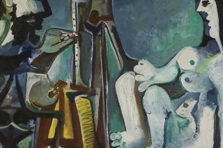 "Le peintre et son modèle" (1963) est exposé à la Fondation Beyeler, à Riehen (BS), avec neuf autres oeuvres de Pablo Picasso (1881-1973) dans le cadre des commémorations du 50e anniversaire de la mort de l'artiste.